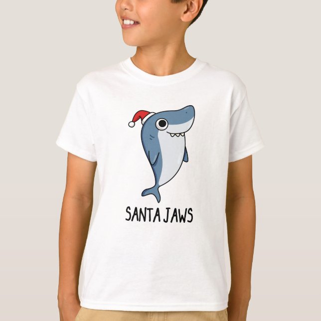 Camiseta Papais noeis Tubarão Engraçado Tubarão-Natal (Frente)