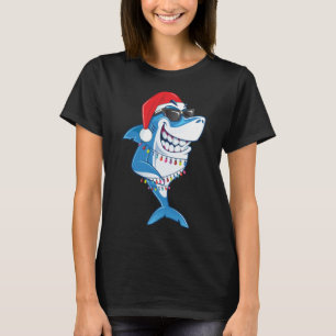 Camiseta Papais noeis Tubarões de Natal Engraçados Sharkmas