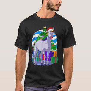 Camiseta Papais noeis Unicorn Decoração da Árvore de Nat