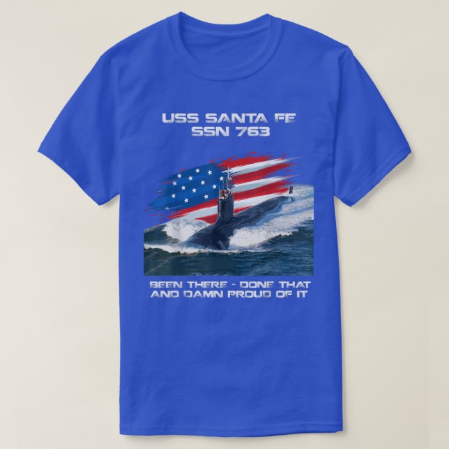 Camiseta PAPAIS NOEIS USS Fe SSN763 American Flag Subsea Ve (Frente do Design)