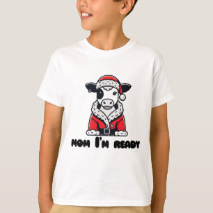 Camiseta Papais noeis Vêm Natal Engraçado Mamãe está pronta