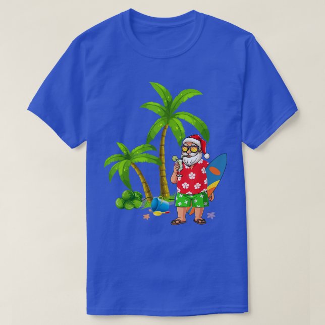 Camiseta Papais noeis Verão maiô Engraçado Natal Havaiano S (Frente do Design)