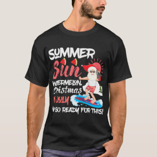 Camiseta Papais noeis Verão Solo Melancia Natal Em Julho Im
