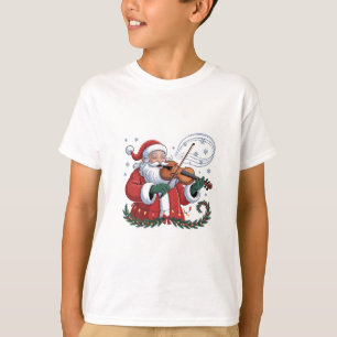 Camiseta Papais noeis Violin Player Violinista Natal Xmas
