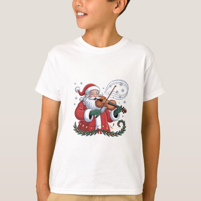 Camiseta Papais noeis Violin Player Violinista Natal Xmas (Frente)