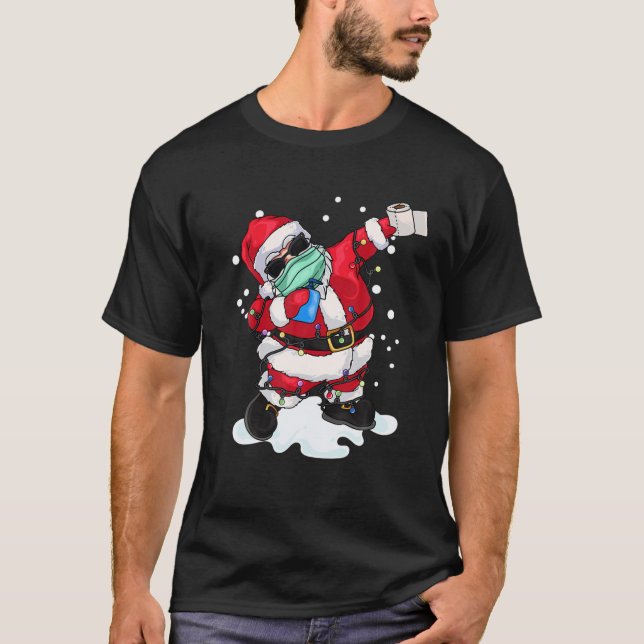 Camiseta Papais noeis Violino Favorito Professor Xmas Light (Frente)