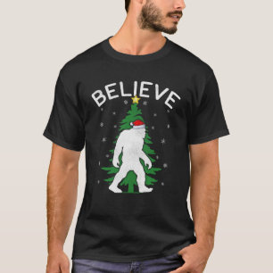 Camiseta Papais noeis Xmas acreditam que Sasquatch Bigfoot