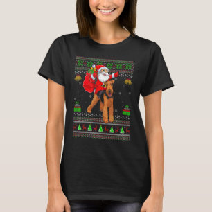 Camiseta Papais noeis Xmas Feios Andando Cristo de Cão Aire