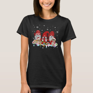 Camiseta Papais noeis Xmas Shih Tzu Gnomos Andando O Natal 