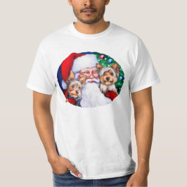 Camiseta Papais noeis Yorkies no Natal