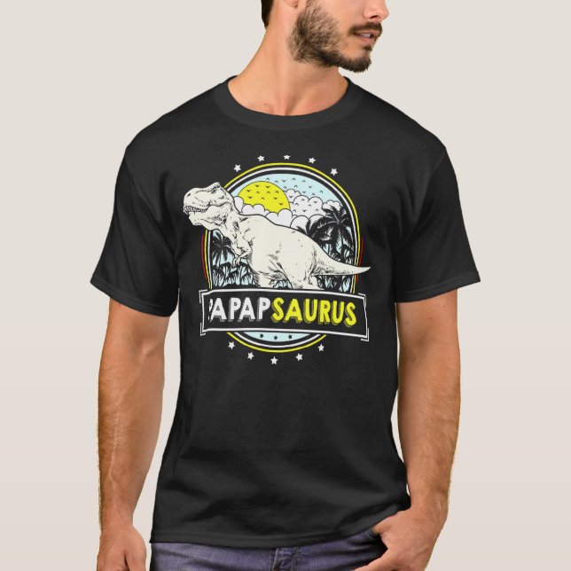 Camiseta Papapsaur De Homens Trex Papapsaur (Frente)
