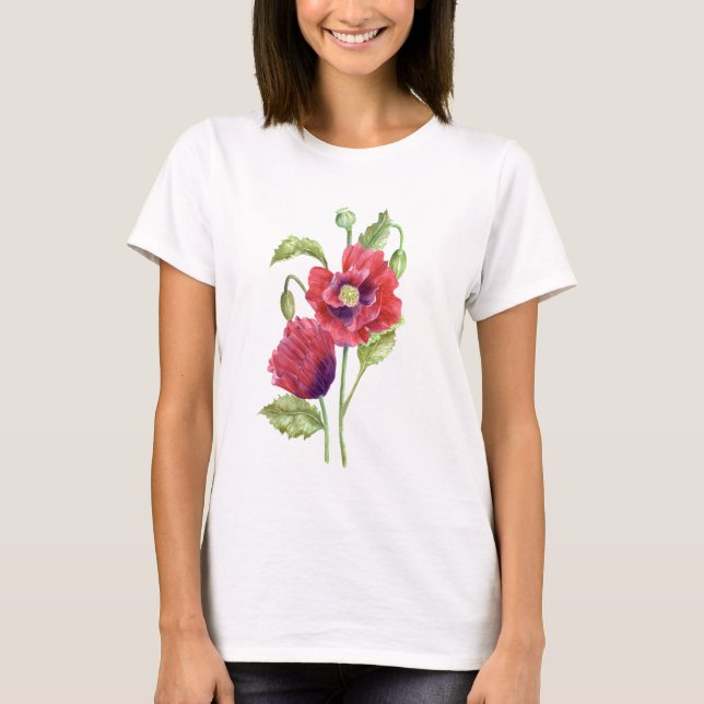 Camiseta Papas Vermelhas Arte Floral (Frente)
