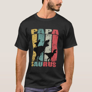 Camiseta Papasauro Rex Dinossaur Baby Dino Twin Family Papa