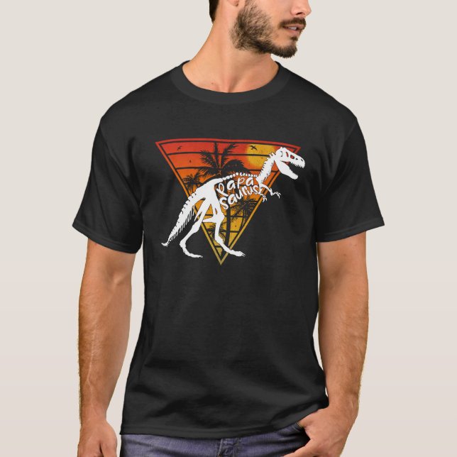 Camiseta Papasauro Rex Pai Papa Dinossauro Rex Papa Saurus (Frente)