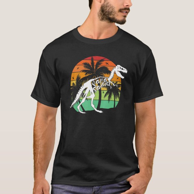 Camiseta Papasauro Rex Pai Papa Dinossauro Rex Papa Saurus (Frente)