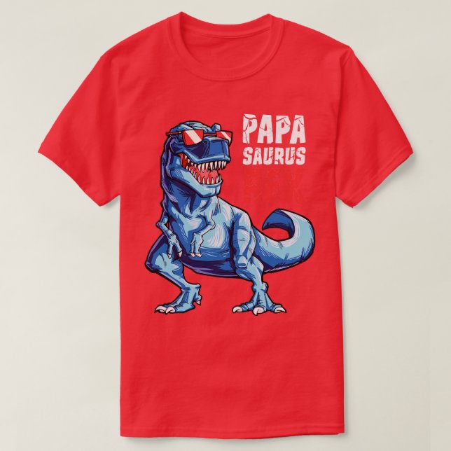 Camiseta Papasauro T rex Papa Saurus Dinossaur Men Pai Dadd (Frente do Design)