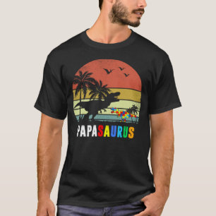 Camiseta Papasaurus Conscientização do Autismo Pai Papai Di