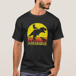 Camiseta Papasaurus Dinosaur 2 Kids  Fathers Day Funny  For