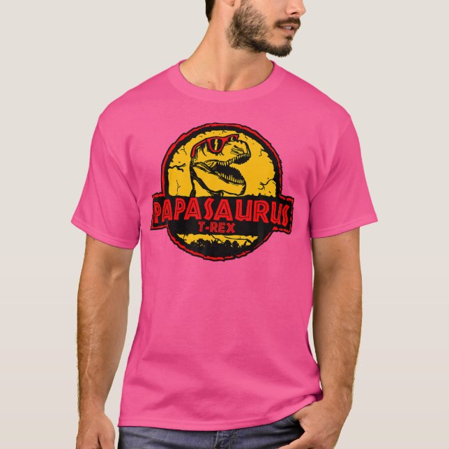 Camiseta Papasaurus Dinossaur Dadasaurus Rex Funny Pai Dino (Frente)