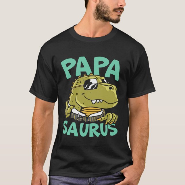 Camiseta Papasaurus Fathers Day Papa Best Dad Ever Fatherho (Frente)