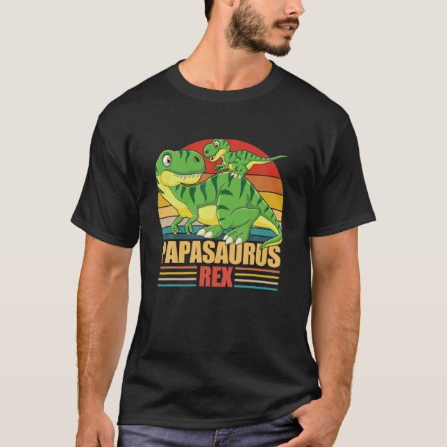 Camiseta Papasaurus Gift Rex Papa Surus Dinossaur Pai (Frente)