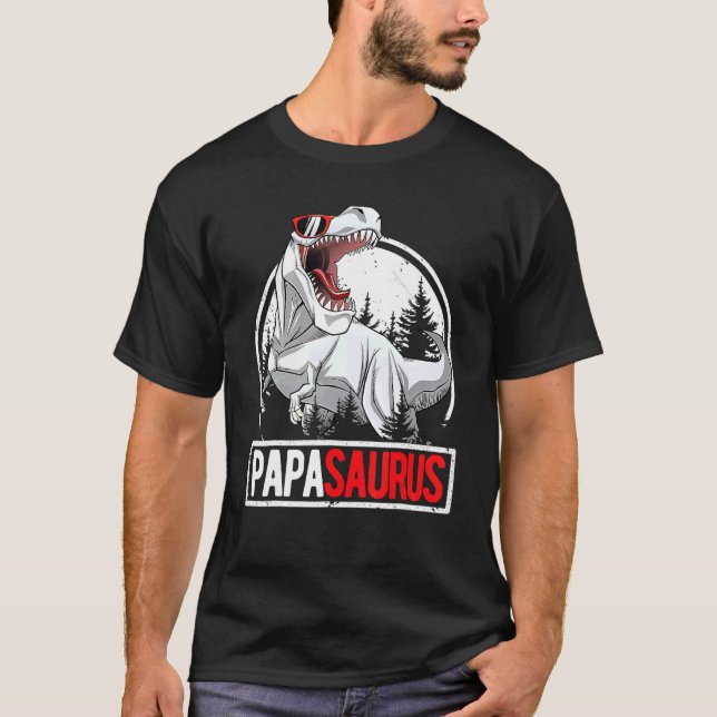 Camiseta Papasaurus Men Papa Saurus Rex Pai (Frente)
