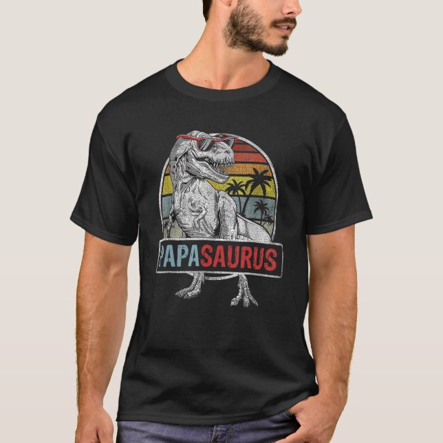 Camiseta Papasaurus  Rex Dinosaur Papa saurus Family (Frente)