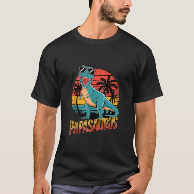 Camiseta Papasaurus T Rex Dinosaur Daddy Family Father s Da (Frente)
