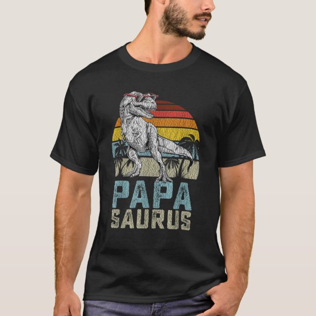 Camiseta Papasaurus T Rex Dinossaur Papa Surus Matriz Famil (Frente)