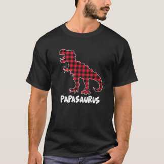 Camiseta Papasaurus Xadrez Vermelha Matando Família Natal N