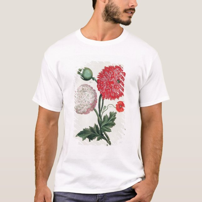 Camiseta Papaver - somniferum e rheas do Papaver gravados (Frente)