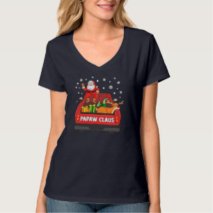 Camiseta Papaw Claus Red Truck Papais noeis Reindeer Elf Na