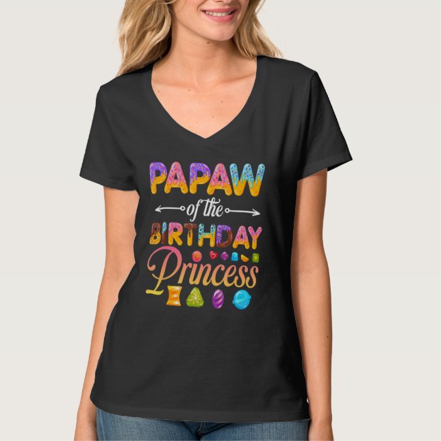 Camiseta Papaw Da Princesa de Aniversário, Rosquinha Birthd (Frente)