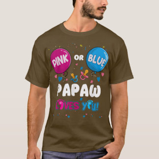 Camiseta Papaw do balão rosa ou azul ama sua revelação de g