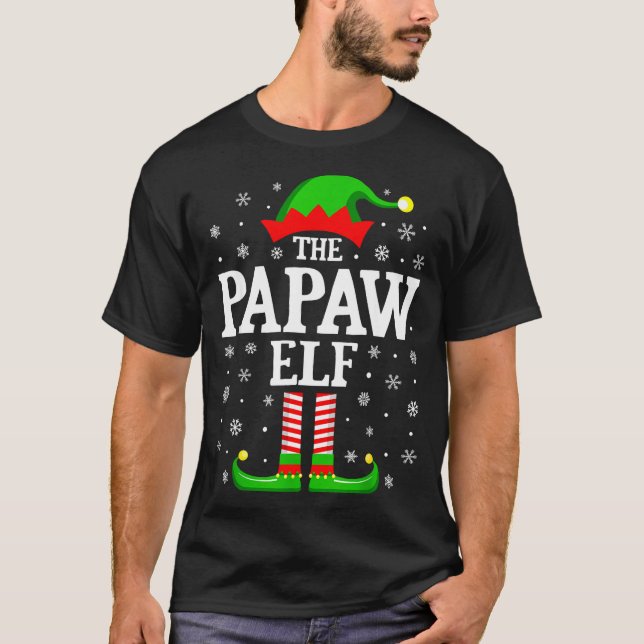 Camiseta Papaw Elf Funny Christmas Family Matching  (Frente)