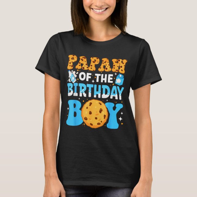 Camiseta Papaw Of The Birthday Boy Milk And Cookies 1st Bir (Frente)