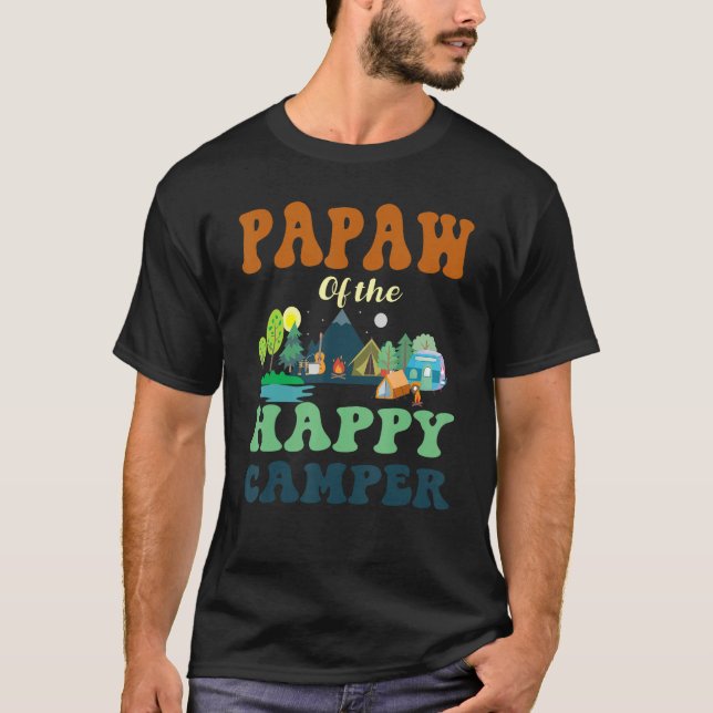 Camiseta Papaw Of The Happy Camper Men 1st Bday Camping Tri (Frente)