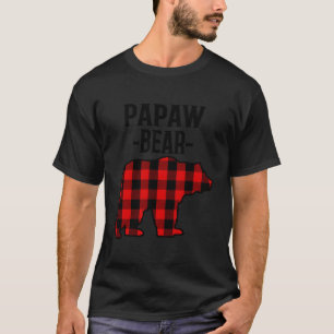 Camiseta Papaw Oferece Urso de Xadrez Vermelho e Negro