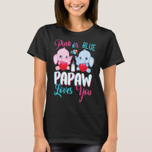 Camiseta Papaw Rosa Ou Azul Te Ama Elefantes Sexo De Bebê