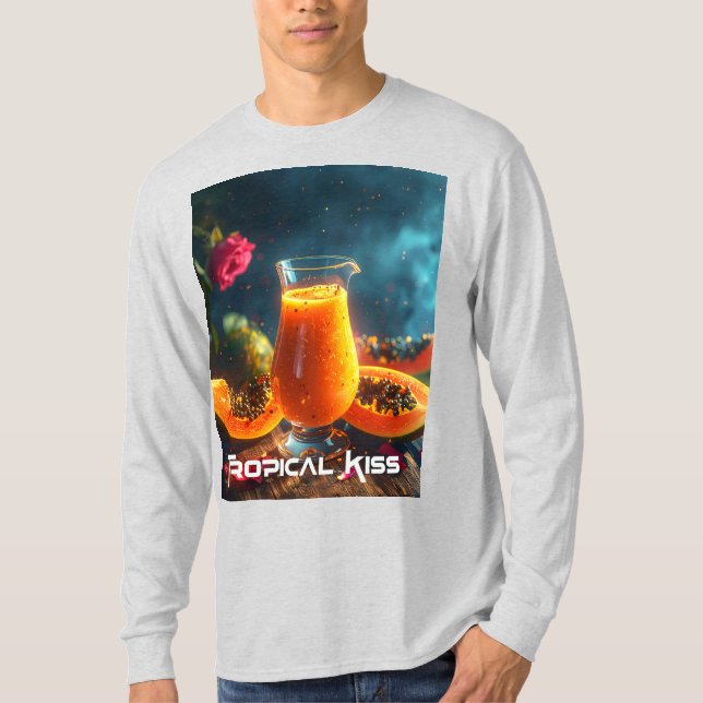CAMISETA PAPAYA - BEIJO TROPICAL (Frente)