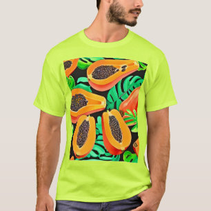Camiseta Papaya e Folhas Novo Padrão