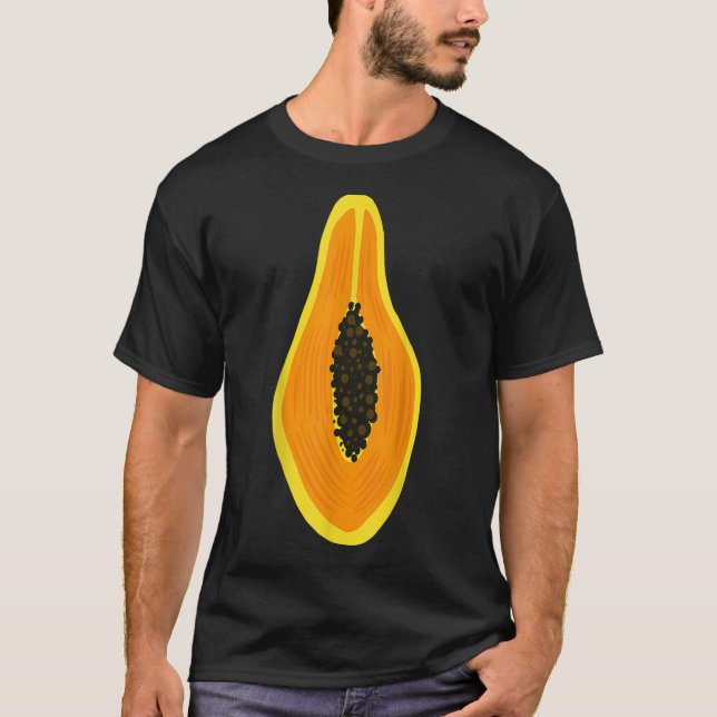 Camiseta Papaya Fruta Halloween Engraçado (Frente)