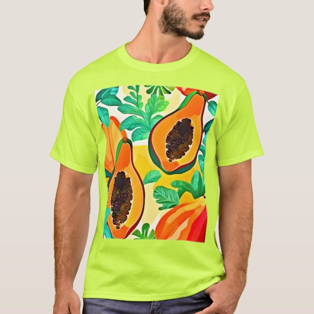 Camiseta Papaya Pop Art tropical (Frente)
