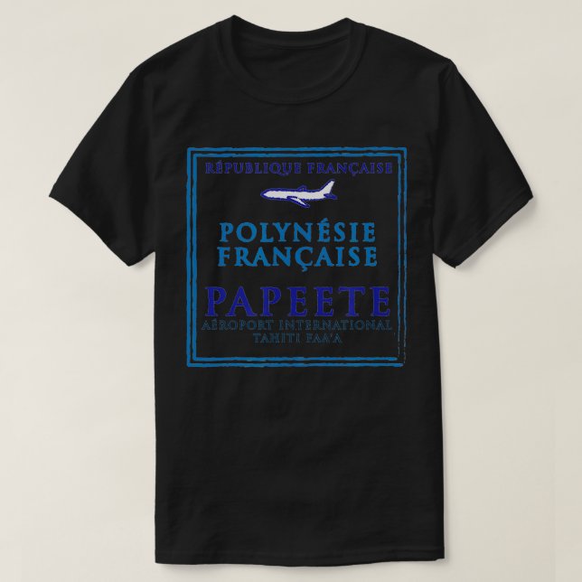 Camiseta Papeete Tahiti Passaporte Carimbo Viagem (Frente do Design)