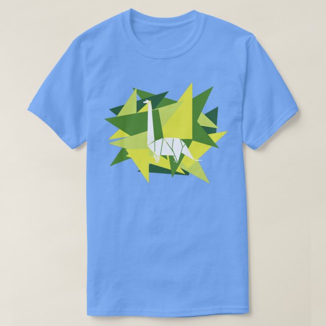 Camiseta Papéis Origami Brontosaurus1 (Frente do Design)