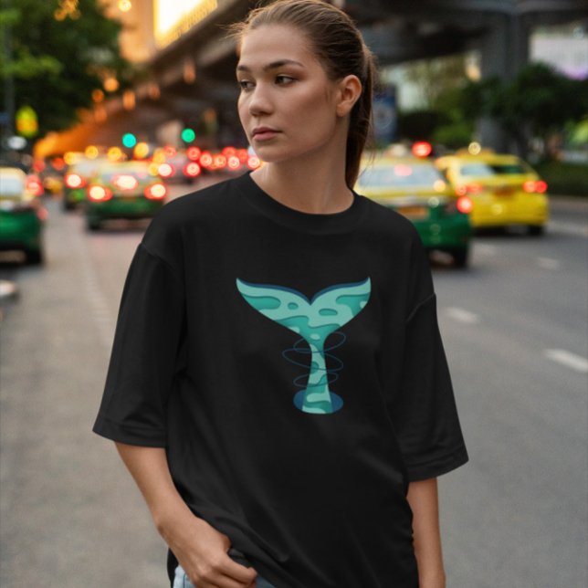 Camiseta Papel-corta-cauda-baleia (Criador carregado)