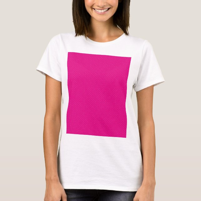 Camiseta Papel de embrulho de bolinhas vermelho e rosa, uni (Frente)
