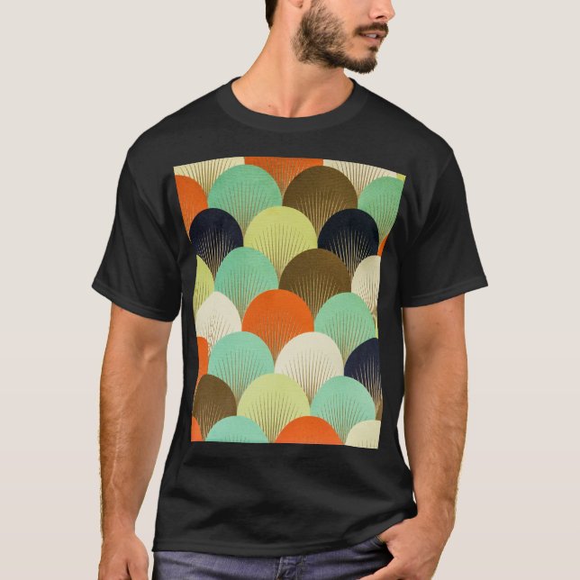 Camiseta Papel de parede colorido: design artístico. (Frente)