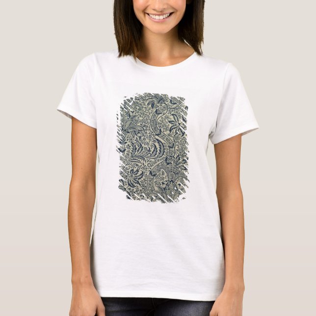 Camiseta Papel de parede com marinho azul de algas (Frente)