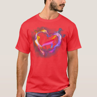 Camiseta Papel de parede coração de amor Baleia